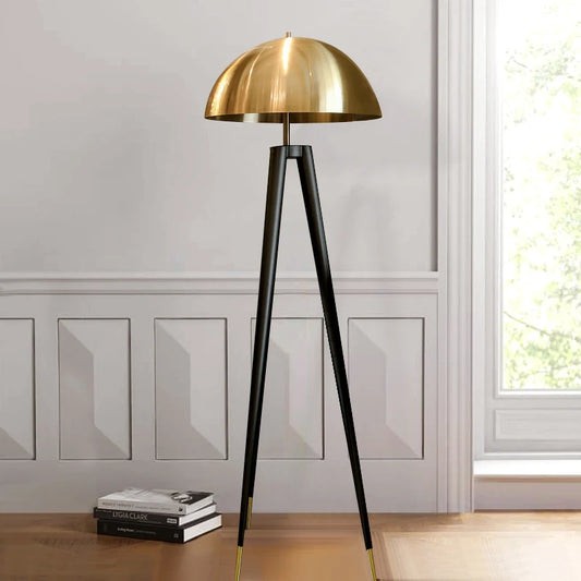 Lampadaire style tête de champignon avec éclairage LED doux, idéal pour le salon ou la chambre.