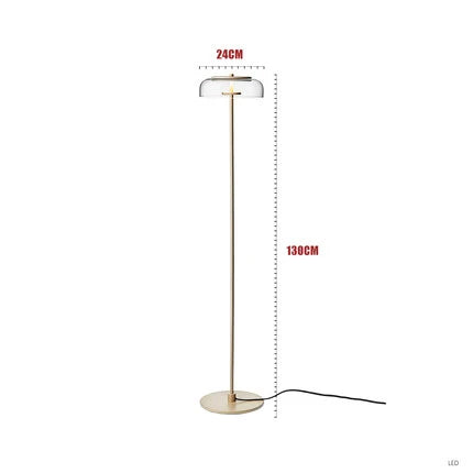 Lampadaire élégant en fer avec coupole transparente pour un éclairage ciblé