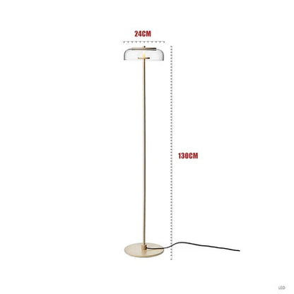 Lampadaire élégant en fer avec coupole transparente pour un éclairage ciblé