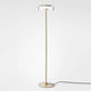 Éclairage LED doux avec lampadaire en métal et abat-jour transparent